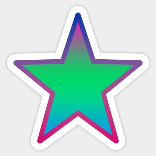 Bi+ Star (Poly Flag with upside-down Bi Flag outline) Sticker